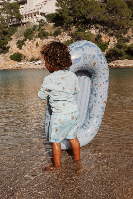 Canotto gonfiabile Little Dutch Ocean World blu per il mare, con design colorato e resistente, adatto ai bambini e alle spiagge
