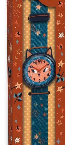 Orologio al quarzo Djeco Ticlock con design di scoiattolo, orologio da polso colorato e giocoso per bambini.