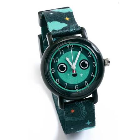 Orologio al quarzo Djeco Ticlock Colori della Notte con design colorato e dettagli luminosi, ideale per bambini e appassionati di orologi.