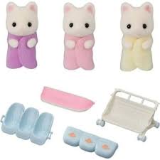Epoch 5880 Sylvanian  Families -Set Passeggino Trigemini Gatto Flora