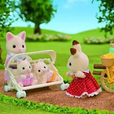Epoch 5880 Sylvanian  Families -Set Passeggino Trigemini Gatto Flora