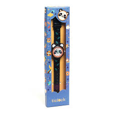 Orologio al quarzo Djeco Ticlock Panda con design colorato e dettaglio di un panda, ideale per bambini e collezionisti.
