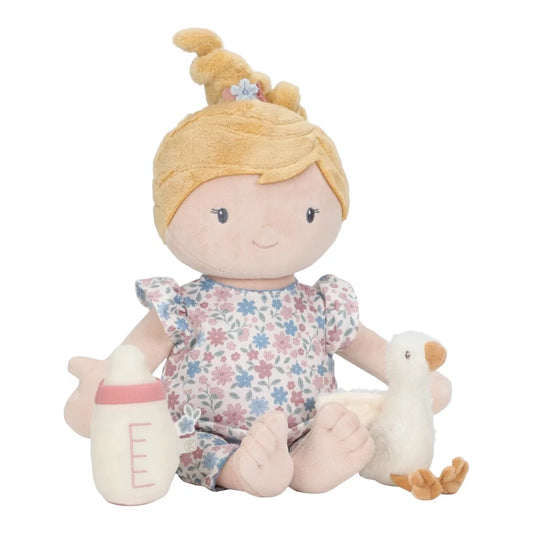 Bambola in tessuto Little Dutch Julia da 40 cm con vestiti colorati e dettagli realistici, perfetta per i bambini.