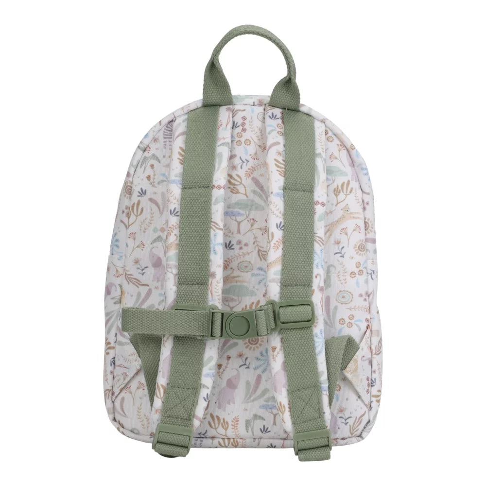 Zaino Little Dutch Safari Friends da 29cm con animali della giungla, colorato e resistente, ideale per bambini.