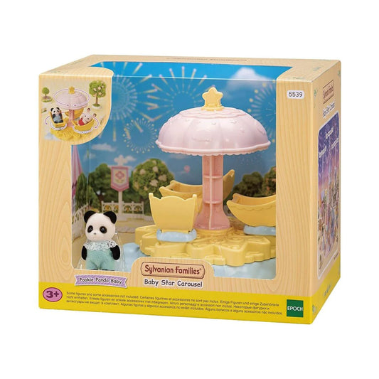 Giostra Star per bebè del set di gioco Epoch 5539 Sylvanian Families, con dettagli colorati e sicura per i più piccoli