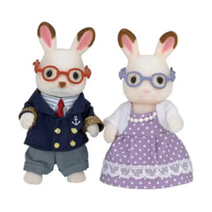 Set di gioco Epoch 5190 Sylvanian Families Nonni Coniglio al cioccolato con figure e accessori in stile famiglia felina.