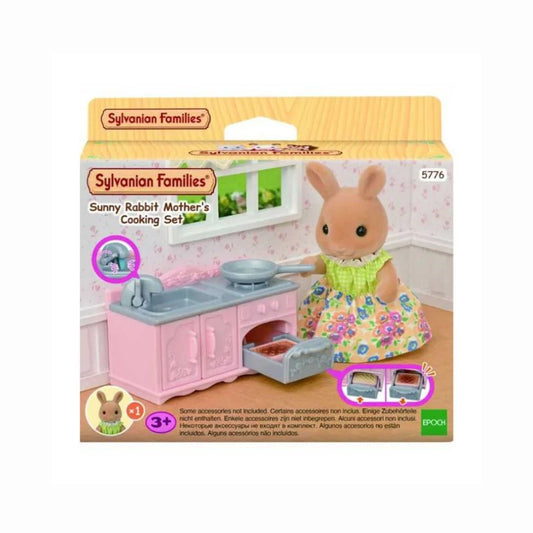 Set da cucina di mamma Coniglio Sylvanian Families Epoch 5776, con utensili e accessori per il gioco di ruolo.