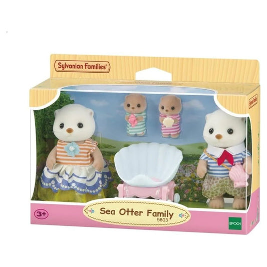 Set di giochi Epoch 5803 Famiglia Sylvanian Families lontra marina con figure e accessori in stile animali marini.
