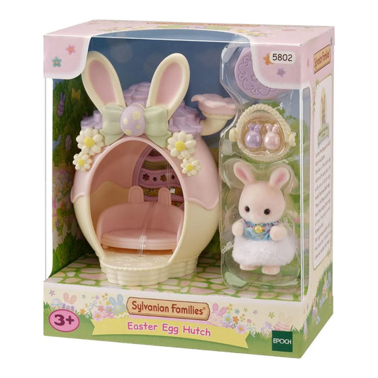 Set di giocattoli Epoch 5802 Sylvanian Families con portauova di Pasqua, dettagliato e colorato.