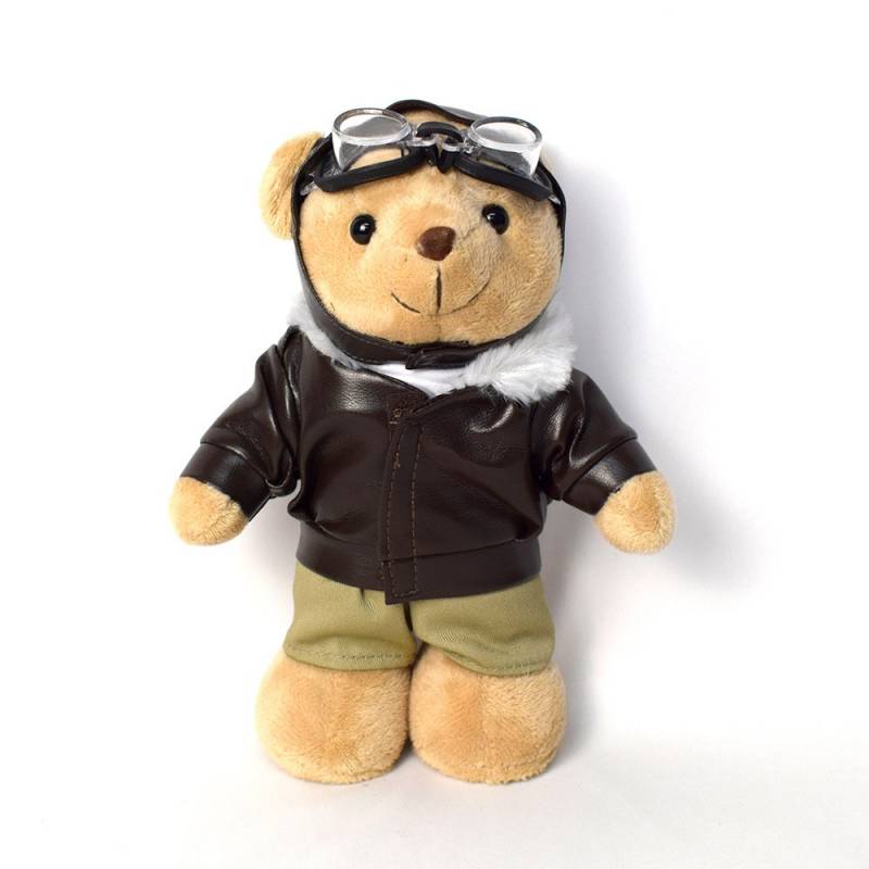 Orsetto peluche pilota Egmont Toys, morbido e adorabile, con cappello da pilota e dettagli colorati, ideale come giocattolo dolce.