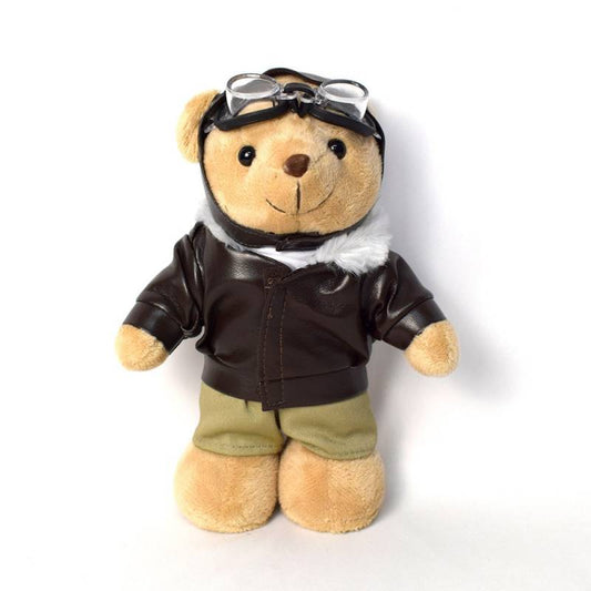 Orsetto peluche pilota Egmont Toys, morbido e adorabile, con cappello da pilota e dettagli colorati, ideale come giocattolo dolce.