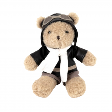 Orsetto di peluche Egmont Toys con cappello da pilota, morbido e adorabile, perfetto per i bambini.