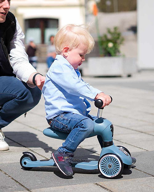 Scoot & Ride Monopattino e Triciclo 2in1 Highwaykick 1 Blu Acciaio - Da 1 a 5 anni
