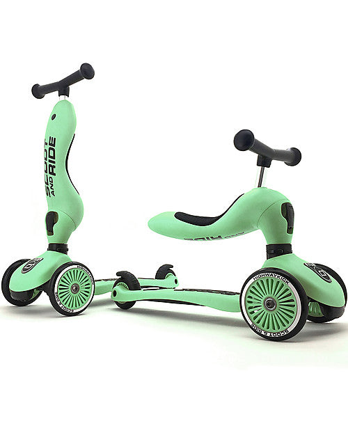 Scoot & Ride Monopattino e Triciclo 2in1 Highwaykick 1 Verde Kiwi - Da 1 a 5 anni