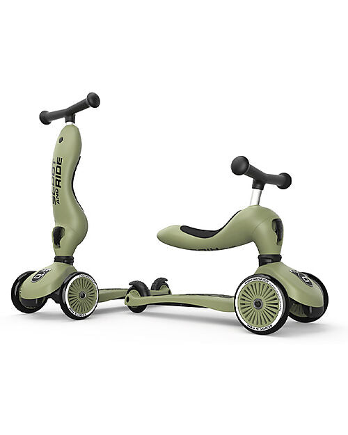 Scoot & Ride Monopattino e Triciclo 2in1 Highwaykick 1 Verde Oliva - Da 1 a 5 anni (Copia)