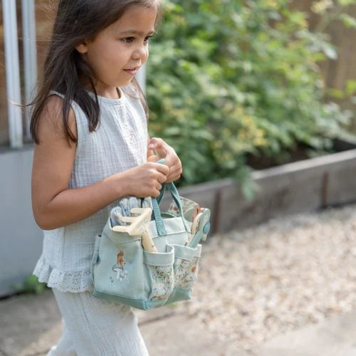 Set di 10 giochi d'imitazione Little Dutch Forest Friends per il giardinaggio, con attrezzi e accessori colorati per bambini.
